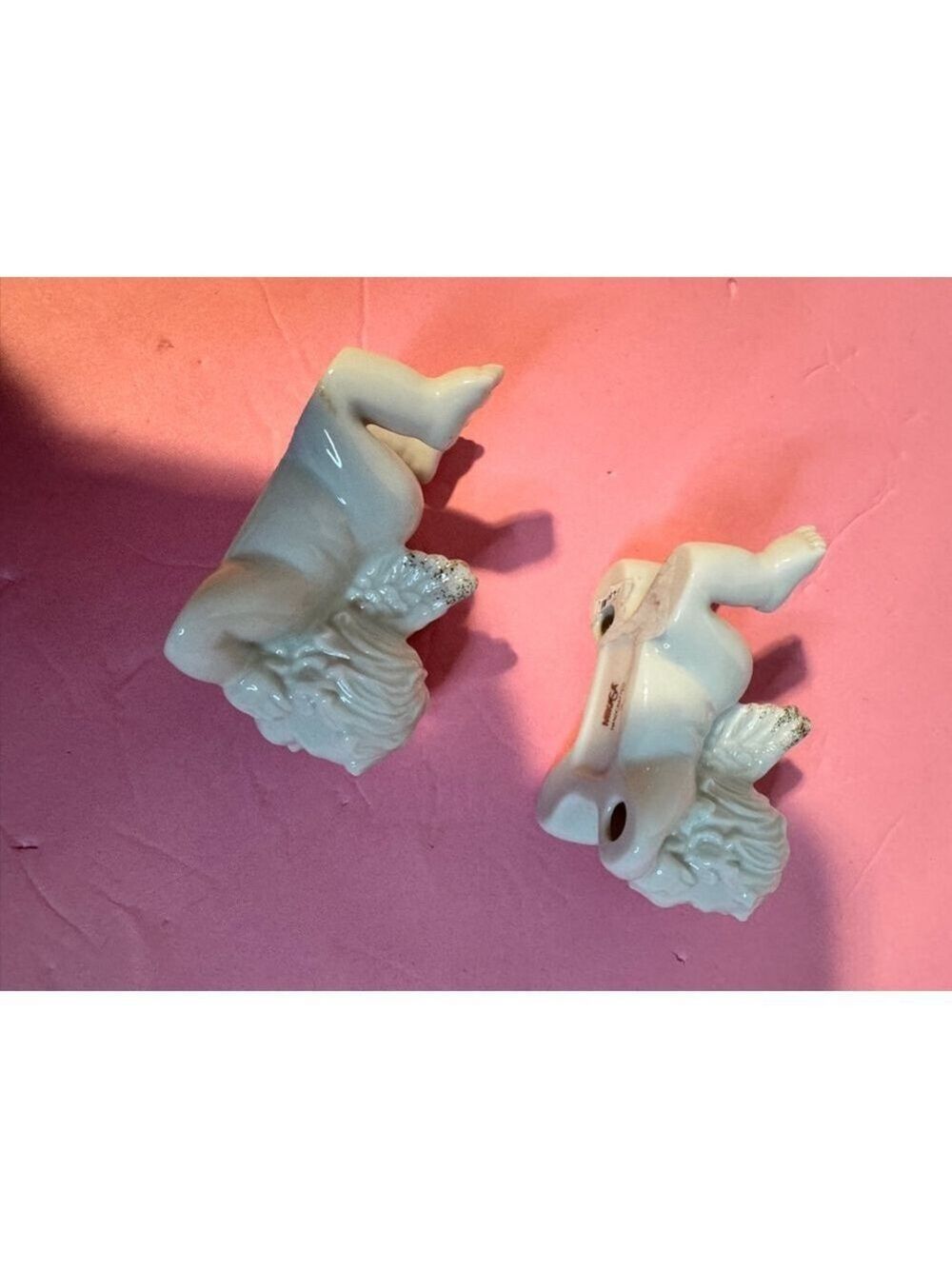 Mikasa White Cherub Angel Wings Figurine Set of 2